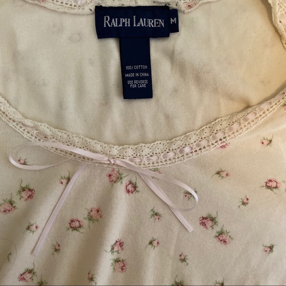 Ralph Lauren Vintage Boho Prairie Floral Print Tee - Picture 6 of 8